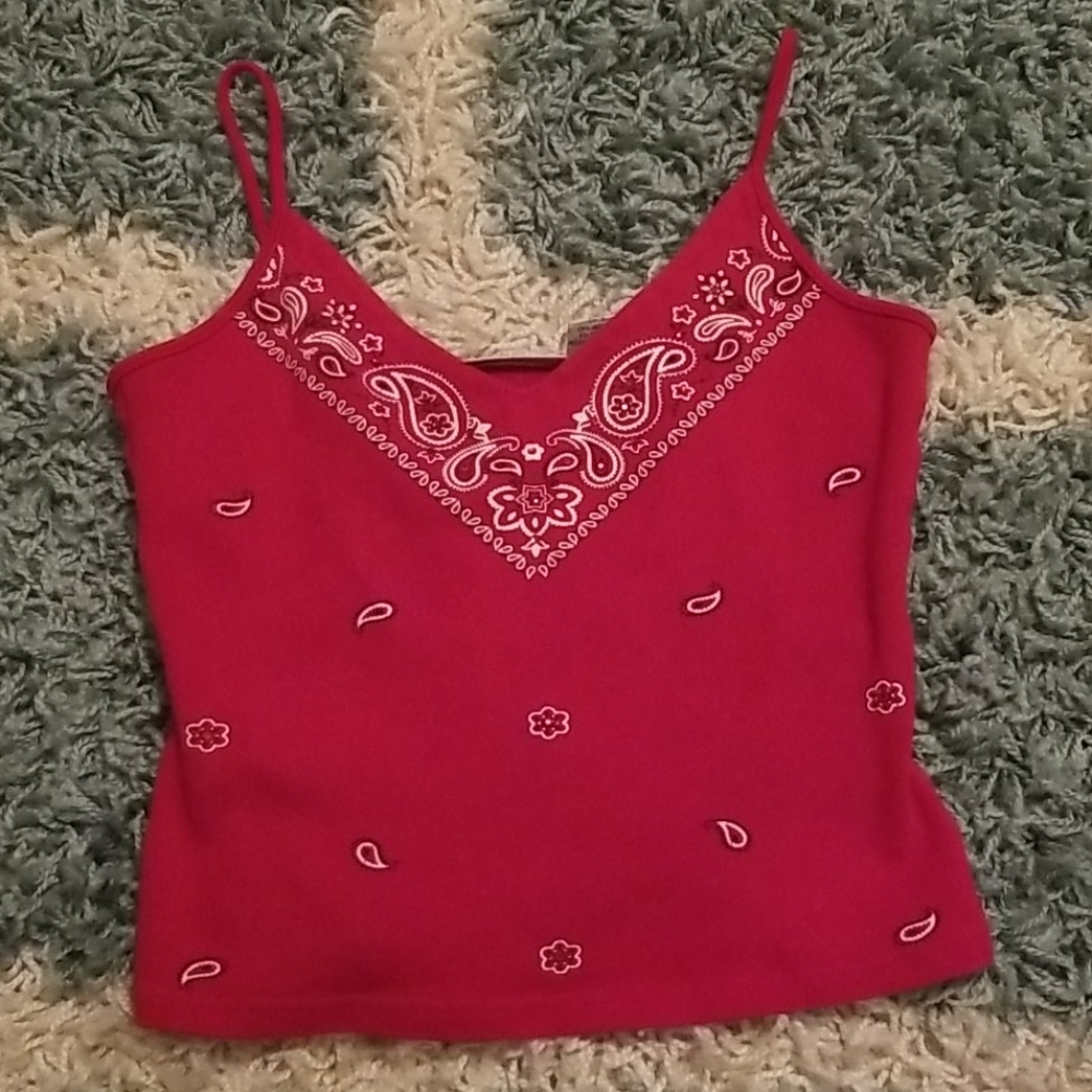 Red Paisley Crop Top